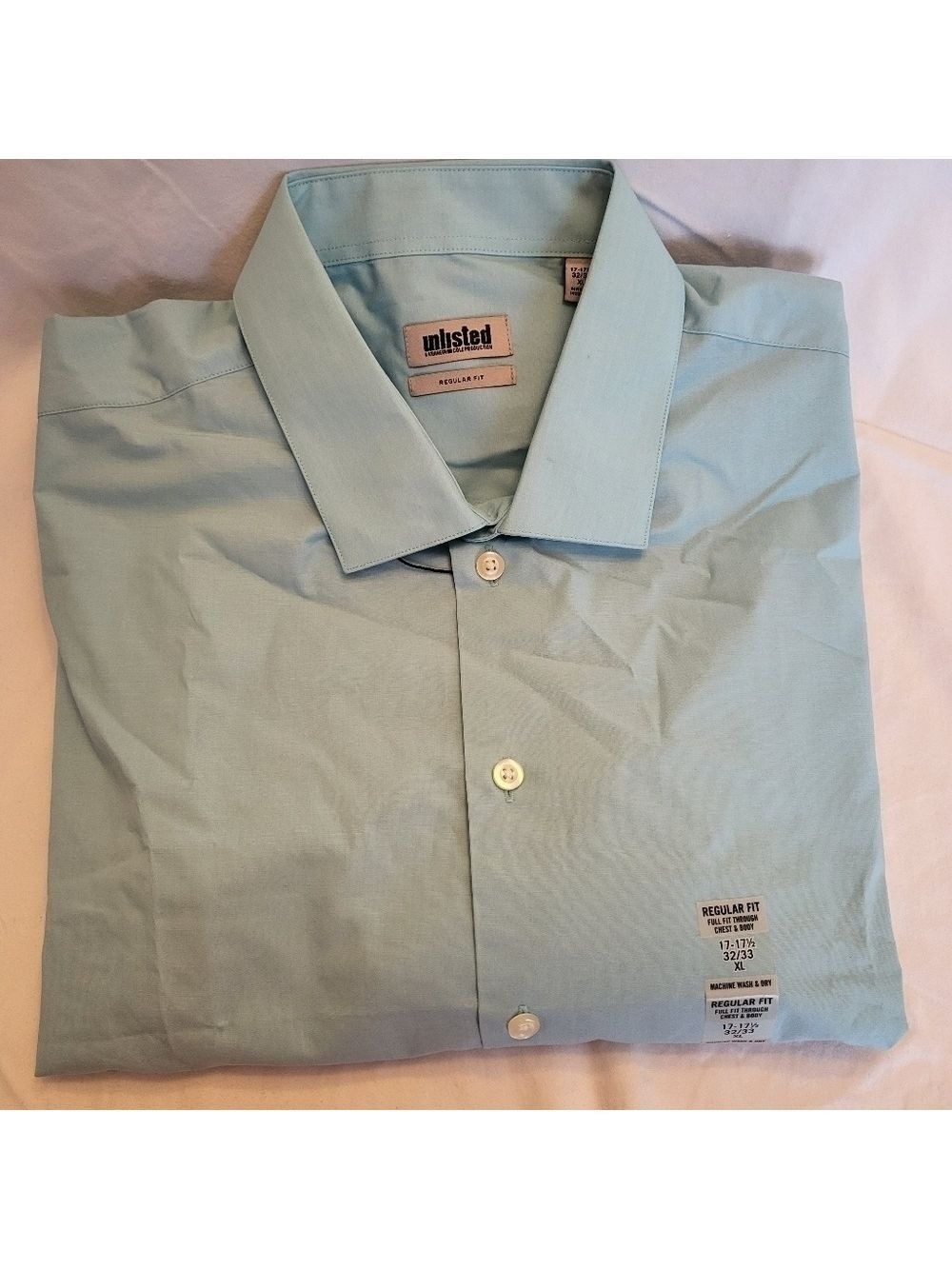 Unlisted by Kenneth Cole Men's Light Green Shirt, 17 - 17 1/2, 32/33, XL, NWT